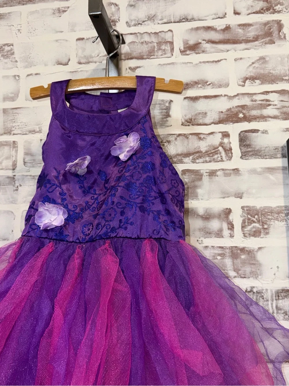 Modern hero Purple and Pink Layered Tulle Girls' Costume Dress